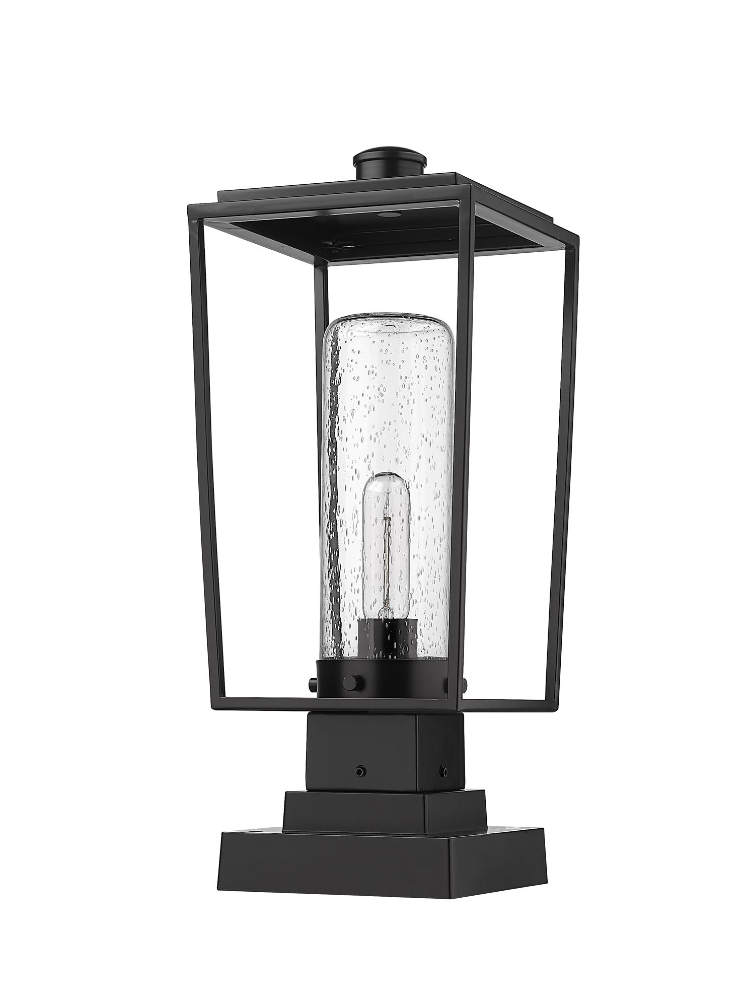 Z-Lite 1 Light Outdoor Pier Mounted Fixture in Black Finish