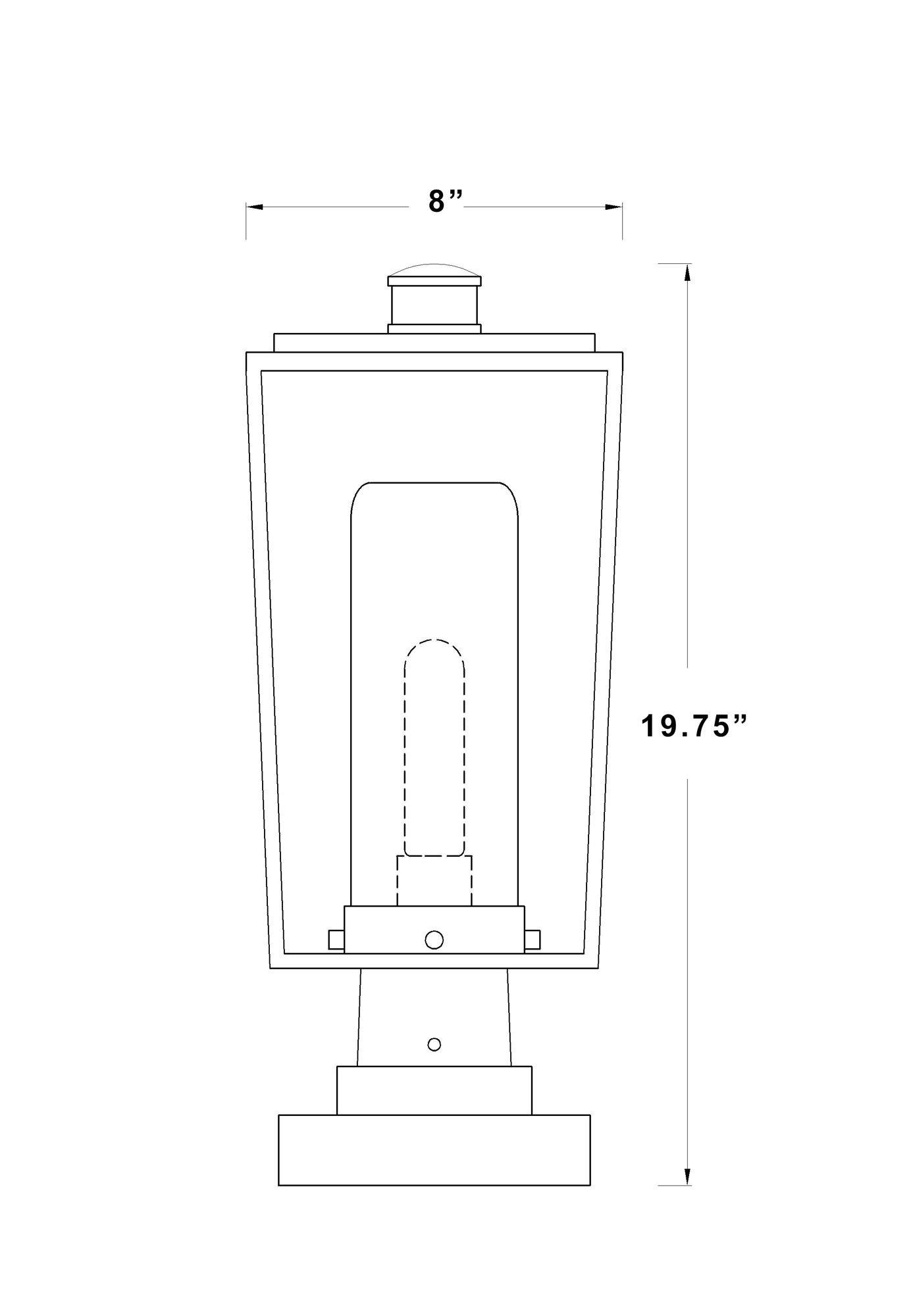 Z-Lite 1 Light Outdoor Pier Mounted Fixture in Black Finish