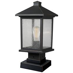 Z-Lite 1 Light Outdoor Pier Mounted Fixture in Oil Rubbed Bronze Finish