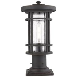 Z-Lite 1 Light Outdoor Pier Mounted Fixture in Oil Rubbed Bronze Finish