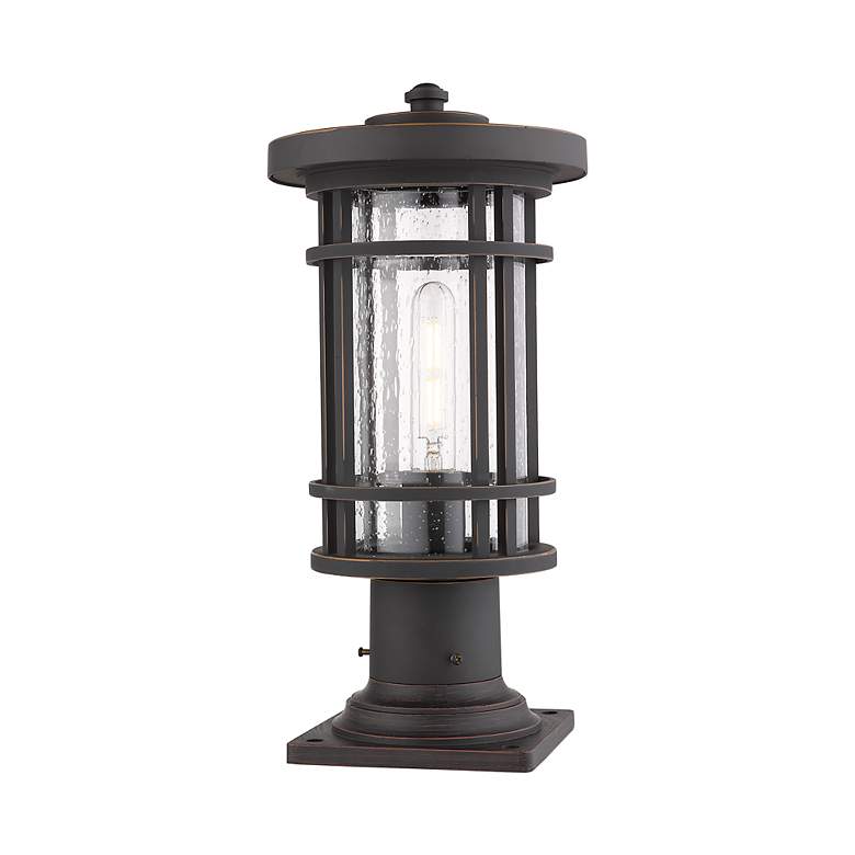 Image 3 Z-Lite 1 Light Outdoor Pier Mounted Fixture in Oil Rubbed Bronze Finish more views