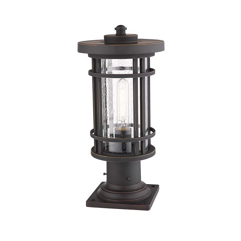 Image 4 Z-Lite 1 Light Outdoor Pier Mounted Fixture in Oil Rubbed Bronze Finish more views