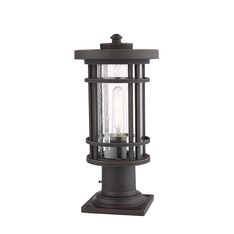 Image 5 Z-Lite 1 Light Outdoor Pier Mounted Fixture in Oil Rubbed Bronze Finish more views