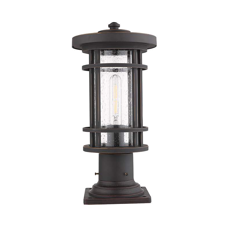 Image 6 Z-Lite 1 Light Outdoor Pier Mounted Fixture in Oil Rubbed Bronze Finish more views