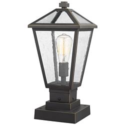 Z-Lite 1 Light Outdoor Pier Mounted Fixture in Oil Rubbed Bronze Finish
