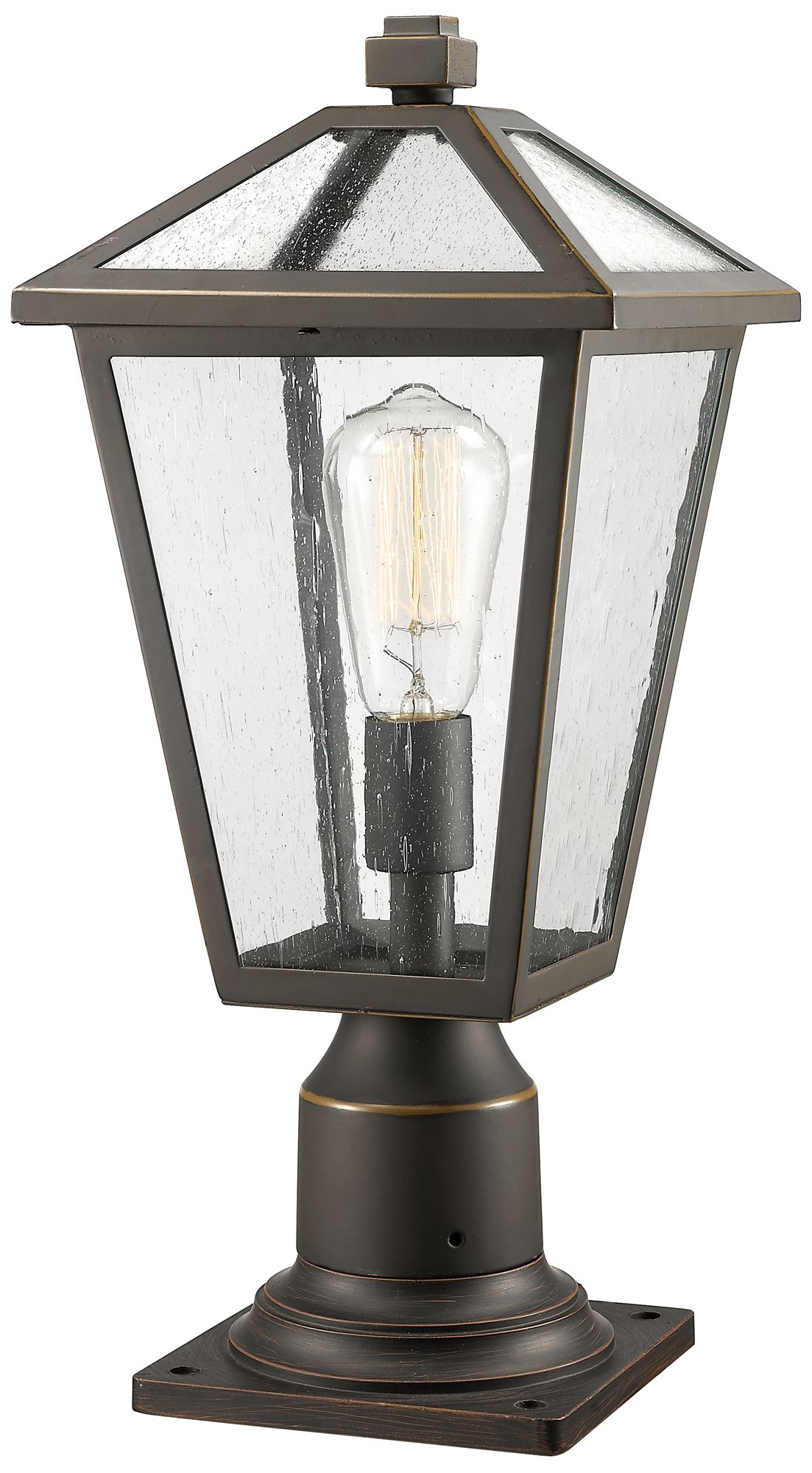 Z-Lite 1 Light Outdoor Pier Mounted Fixture in Oil Rubbed Bronze Finish