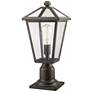 Z-Lite 1 Light Outdoor Pier Mounted Fixture in Oil Rubbed Bronze Finish