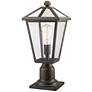 2_Z-Lite 1 Light Outdoor Pier Mounted Fixture in Oil Rubbed Bronze Finish