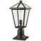 Z-Lite 1 Light Outdoor Pier Mounted Fixture in Oil Rubbed Bronze Finish