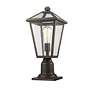 4_Z-Lite 1 Light Outdoor Pier Mounted Fixture in Oil Rubbed Bronze Finish more views