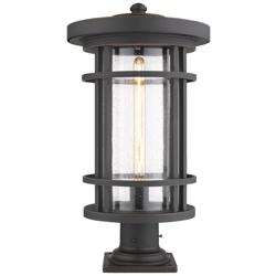 Z-Lite 1 Light Outdoor Pier Mounted Fixture in Oil Rubbed Bronze Finish