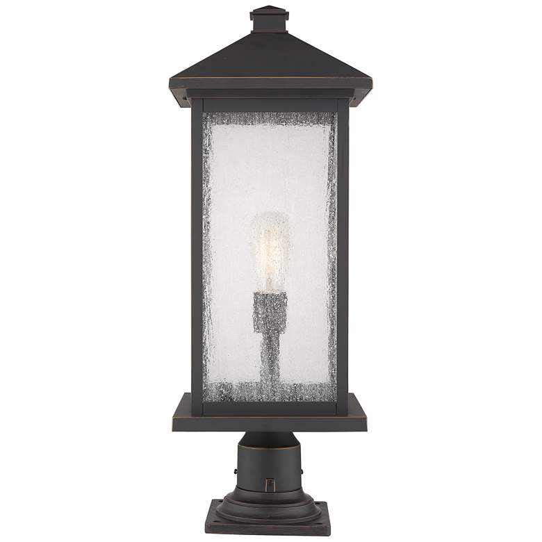 Image 1 Z-Lite 1 Light Outdoor Pier Mounted Fixture in Oil Rubbed Bronze Finish