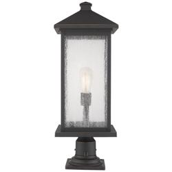 Z-Lite 1 Light Outdoor Pier Mounted Fixture in Oil Rubbed Bronze Finish