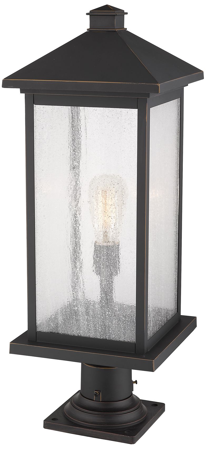 Image 3 Z-Lite 1 Light Outdoor Pier Mounted Fixture in Oil Rubbed Bronze Finish more views