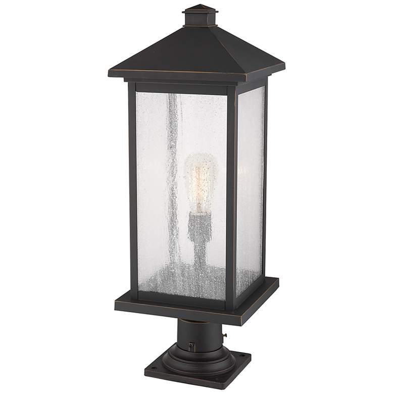 Image 3 Z-Lite 1 Light Outdoor Pier Mounted Fixture in Oil Rubbed Bronze Finish more views