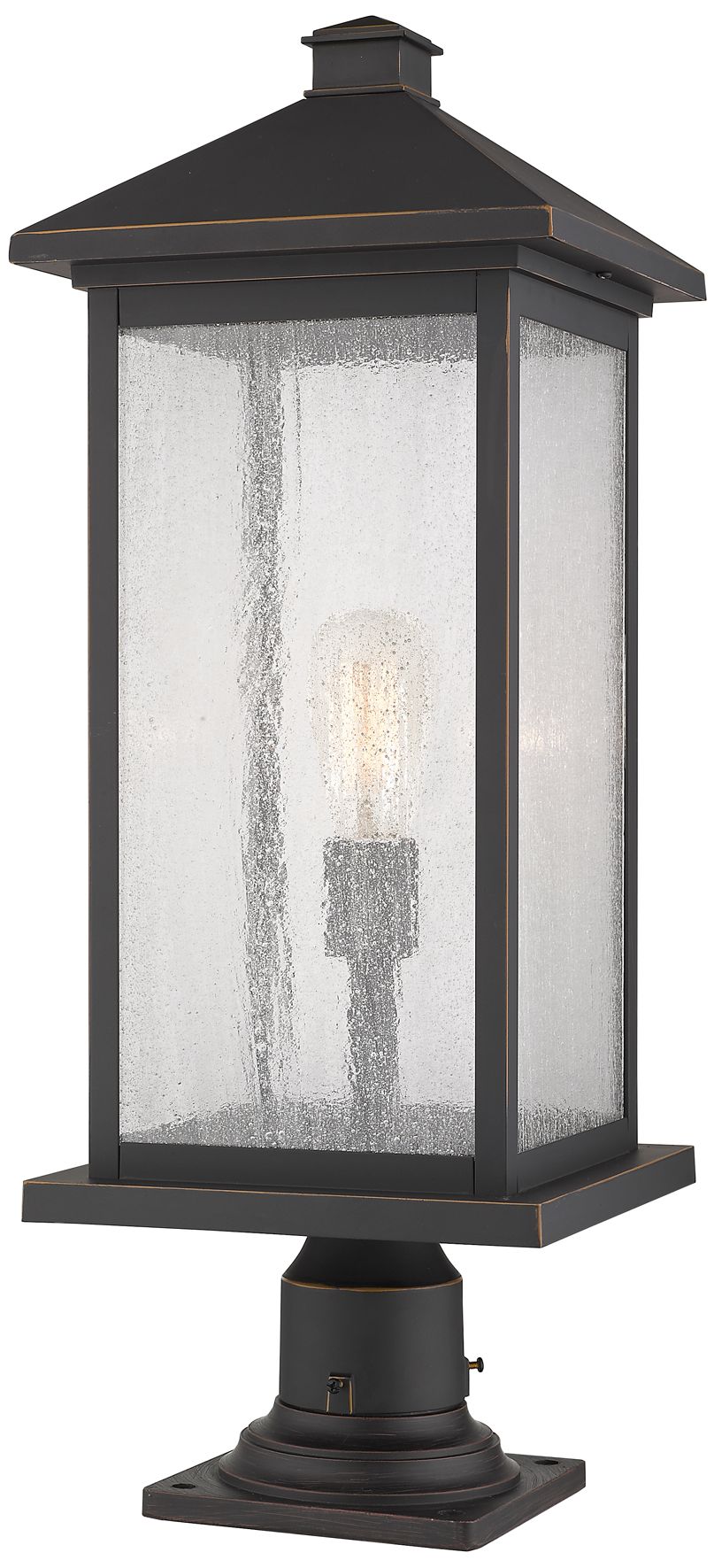 Image 4 Z-Lite 1 Light Outdoor Pier Mounted Fixture in Oil Rubbed Bronze Finish more views