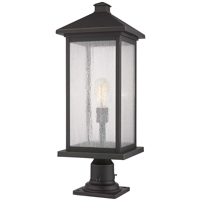 Image 4 Z-Lite 1 Light Outdoor Pier Mounted Fixture in Oil Rubbed Bronze Finish more views