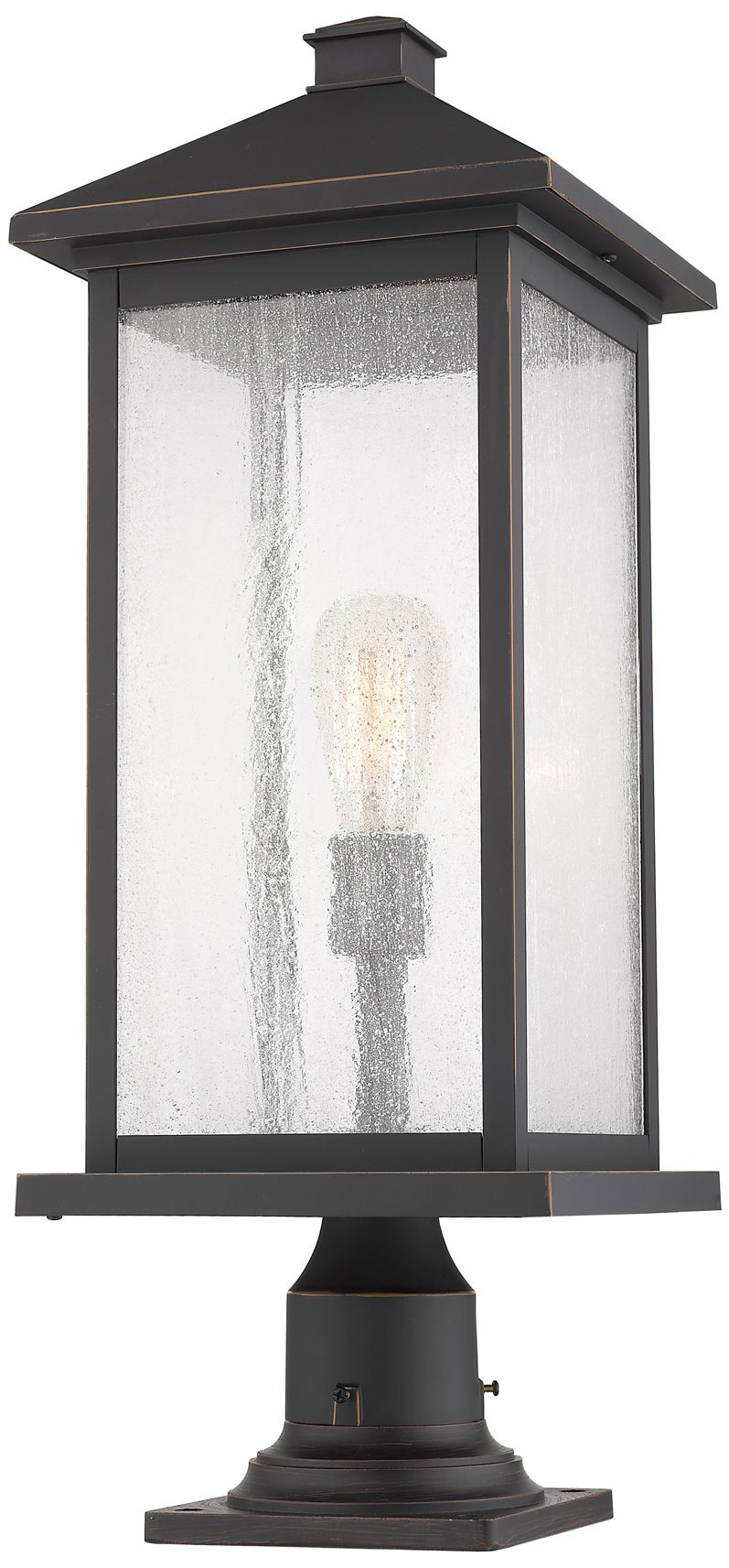 Image 5 Z-Lite 1 Light Outdoor Pier Mounted Fixture in Oil Rubbed Bronze Finish more views