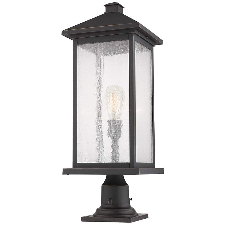 Image 5 Z-Lite 1 Light Outdoor Pier Mounted Fixture in Oil Rubbed Bronze Finish more views