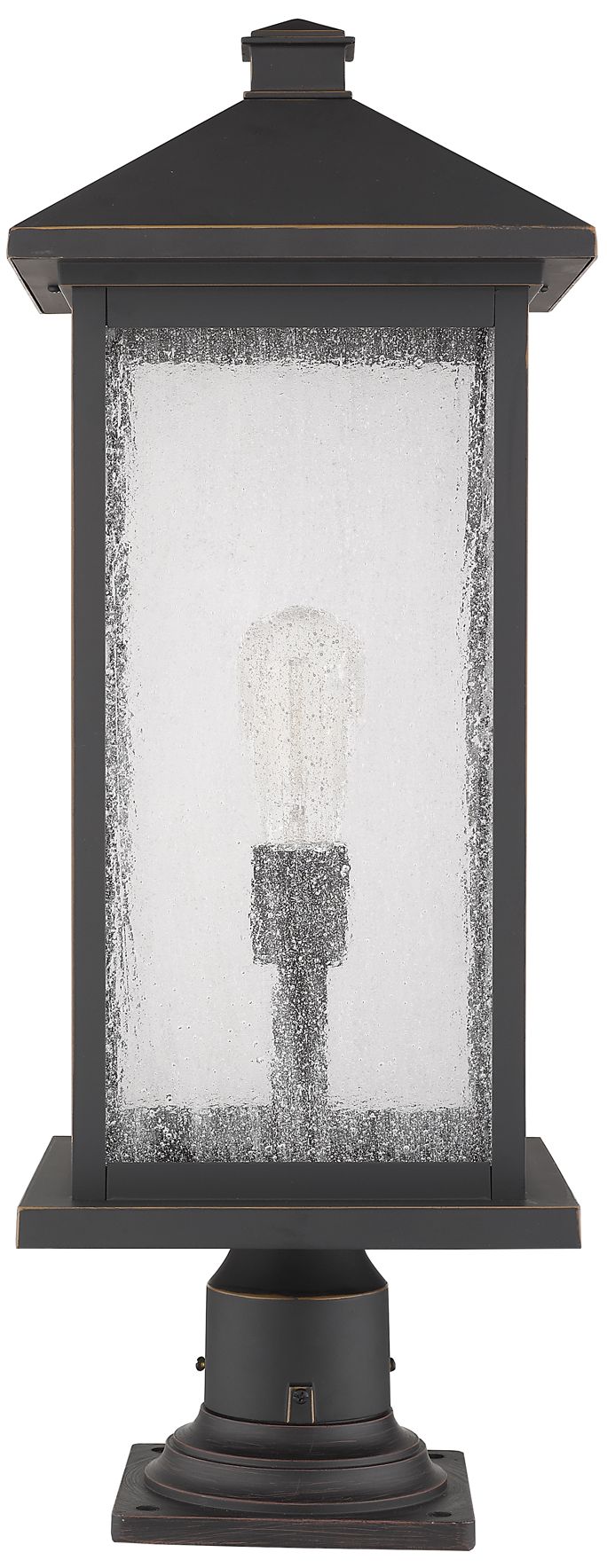 Image 6 Z-Lite 1 Light Outdoor Pier Mounted Fixture in Oil Rubbed Bronze Finish more views