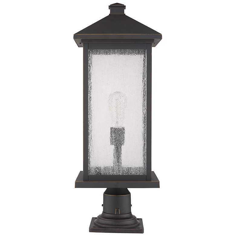 Image 6 Z-Lite 1 Light Outdoor Pier Mounted Fixture in Oil Rubbed Bronze Finish more views