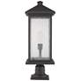 6_Z-Lite 1 Light Outdoor Pier Mounted Fixture in Oil Rubbed Bronze Finish more views