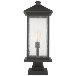 Z-Lite 1 Light Outdoor Pier Mounted Fixture in Oil Rubbed Bronze Finish