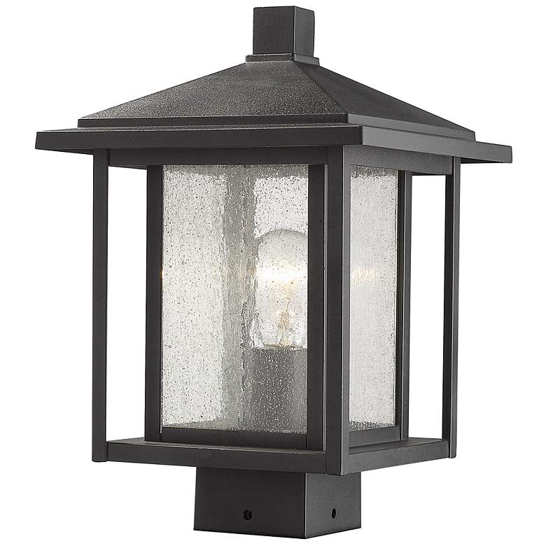 Image 1 Z-Lite 1 Light Outdoor Post Mount Fixture in Black Finish