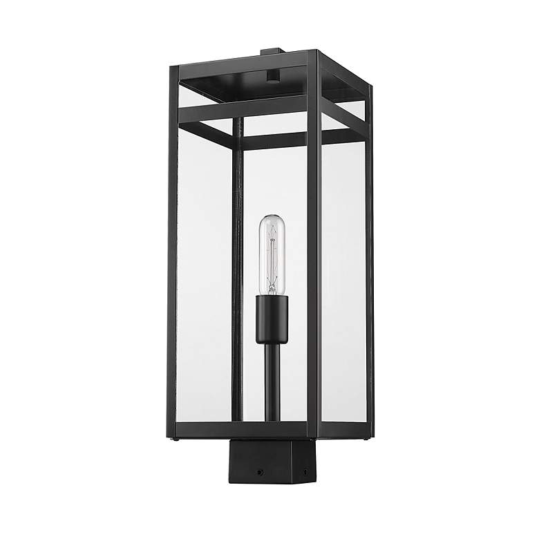 Image 5 Z-Lite 1 Light Outdoor Post Mount Fixture in Black Finish more views