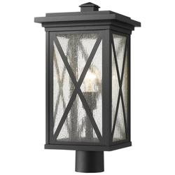 Z-Lite 1 Light Outdoor Post Mount Fixture in Black Finish
