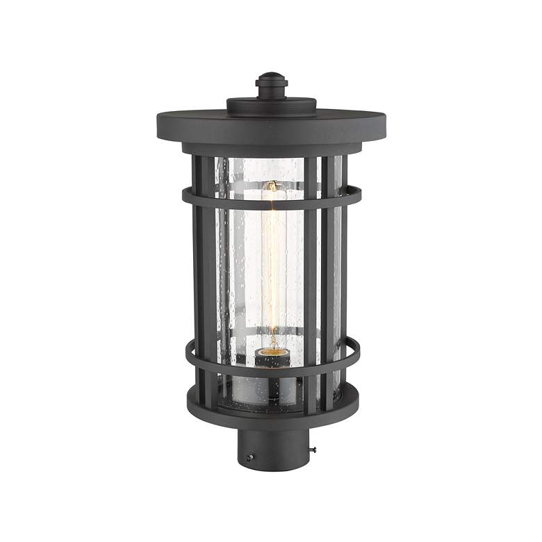 Image 3 Z-Lite 1 Light Outdoor Post Mount Fixture in Black Finish more views