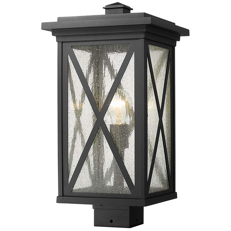 Image 1 Z-Lite 1 Light Outdoor Post Mount Fixture in Black Finish