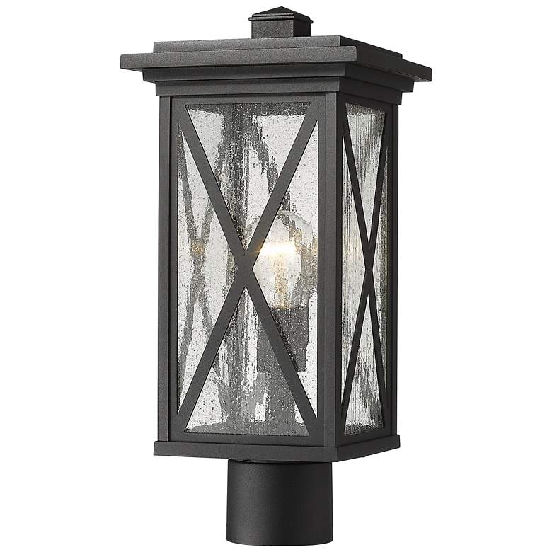 Image 1 Z-Lite 1 Light Outdoor Post Mount Fixture in Black Finish