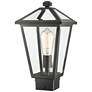 Z-Lite 1 Light Outdoor Post Mount Fixture in Black Finish