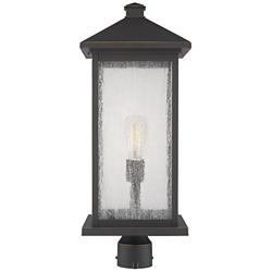Z-Lite 1 Light Outdoor Post Mount Fixture in Oil Rubbed Bronze Finish