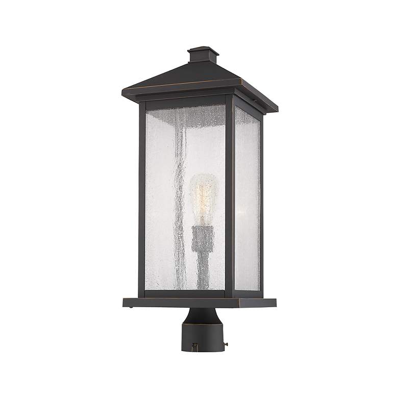 Image 4 Z-Lite 1 Light Outdoor Post Mount Fixture in Oil Rubbed Bronze Finish more views