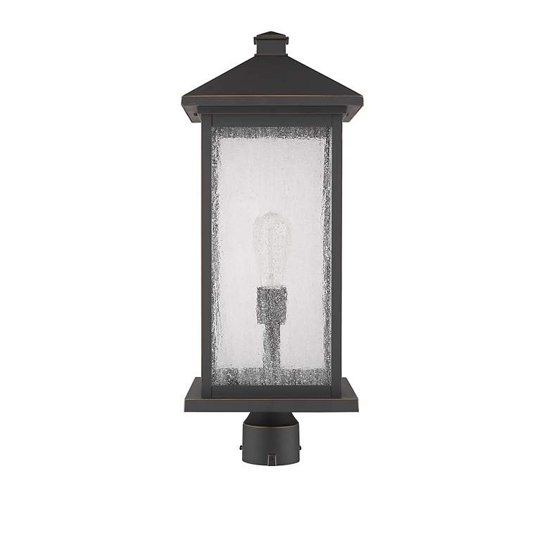 Image 5 Z-Lite 1 Light Outdoor Post Mount Fixture in Oil Rubbed Bronze Finish more views