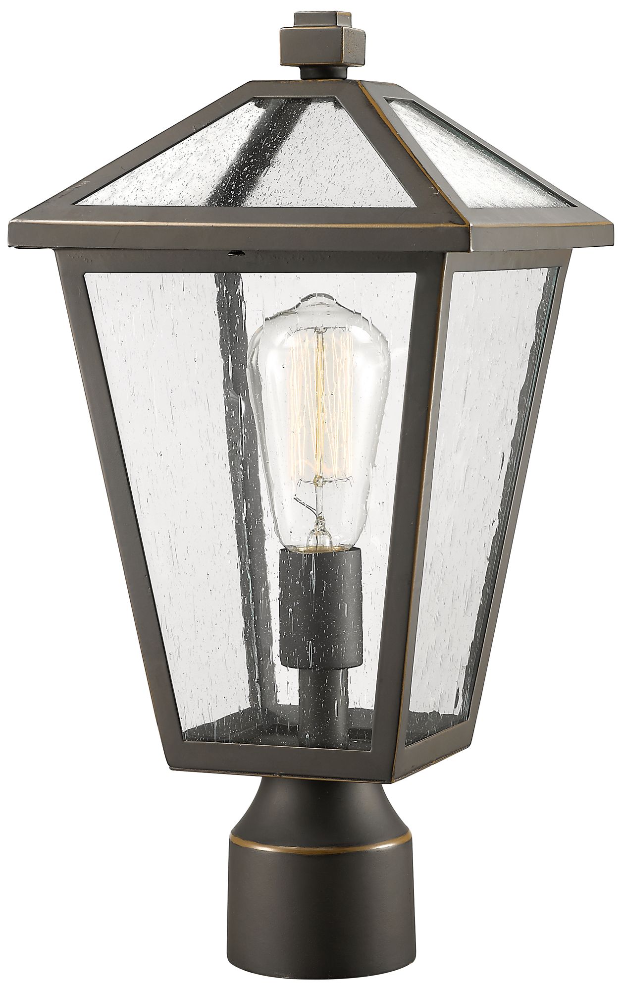 Z-Lite 1 Light Outdoor Post Mount Fixture in Oil Rubbed Bronze Finish