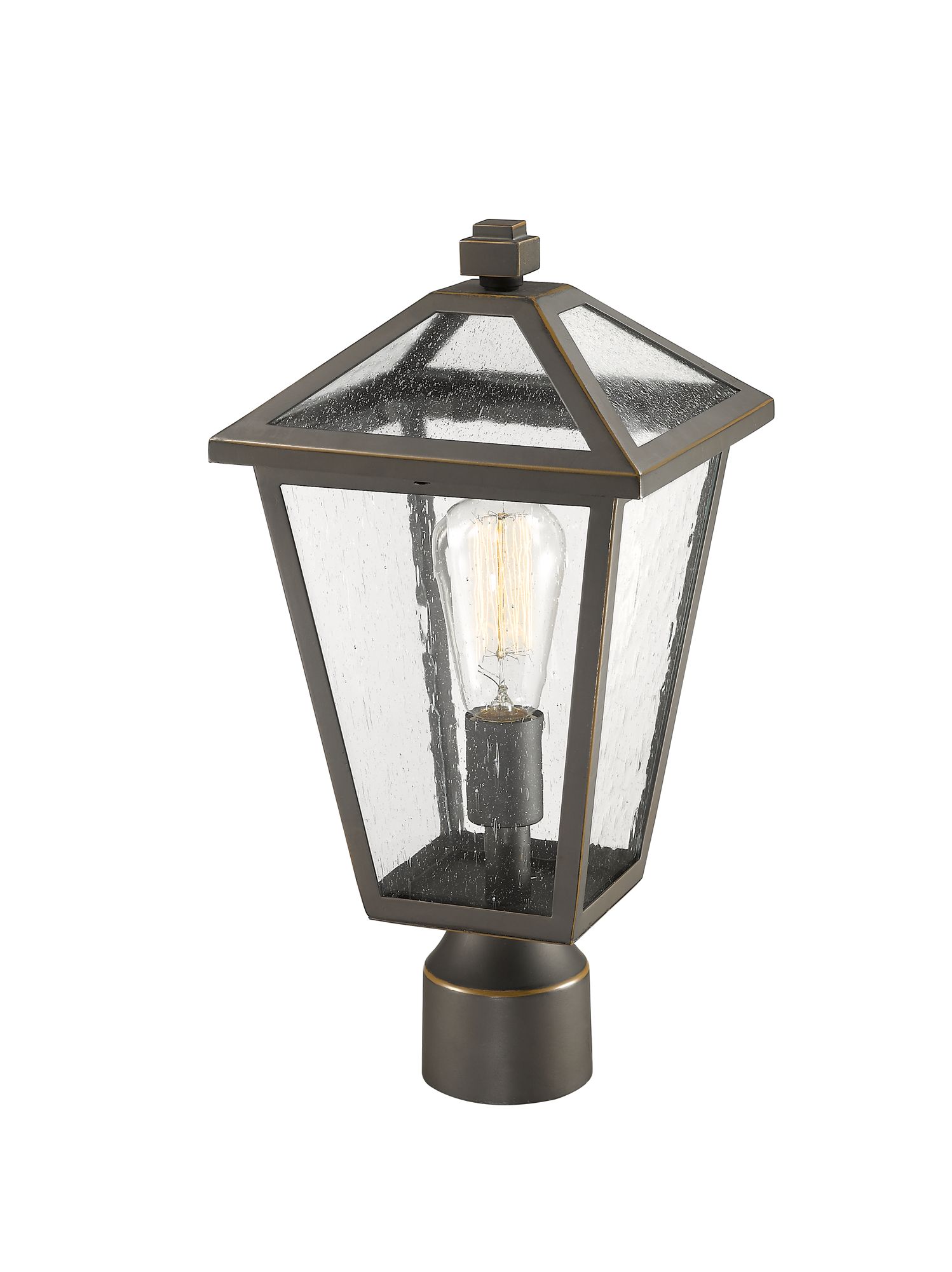 Image 3 Z-Lite 1 Light Outdoor Post Mount Fixture in Oil Rubbed Bronze Finish more views