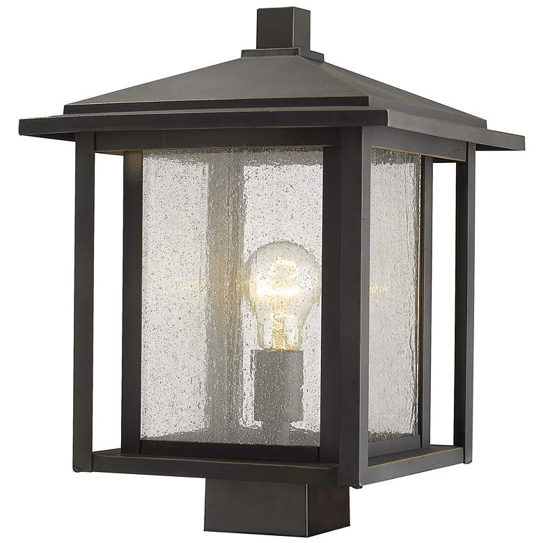 Image 1 Z-Lite 1 Light Outdoor Post Mount Fixture in Oil Rubbed Bronze Finish