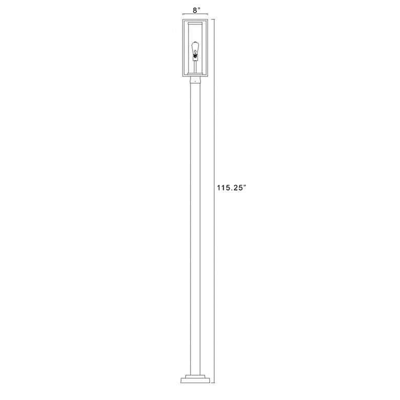 Image 6 Z-Lite 1 Light Outdoor Post Mounted Fixture in Black Finish more views