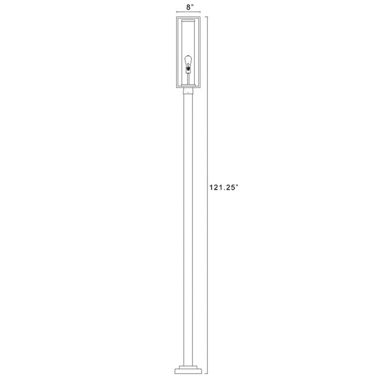 Image 7 Z-Lite 1 Light Outdoor Post Mounted Fixture in Black Finish more views