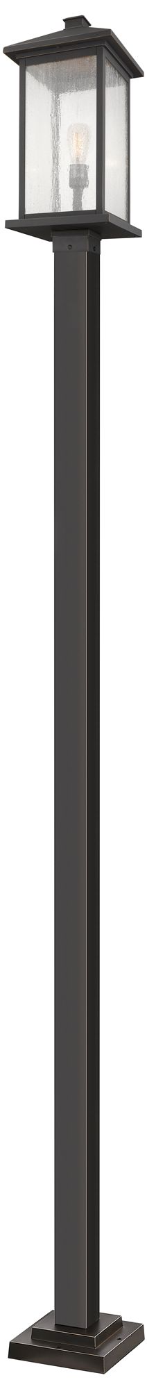 Z-Lite 1 Light Outdoor Post Mounted Fixture in Oil Rubbed Bronze Finish
