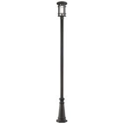 Z-Lite 1 Light Outdoor Post Mounted Fixture in Oil Rubbed Bronze Finish
