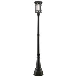 Z-Lite 1 Light Outdoor Post Mounted Fixture in Oil Rubbed Bronze Finish