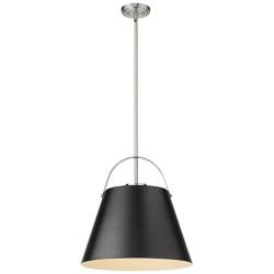 Z-Lite 1 Light Pendant in Matte Black + Brushed Nickel Finish