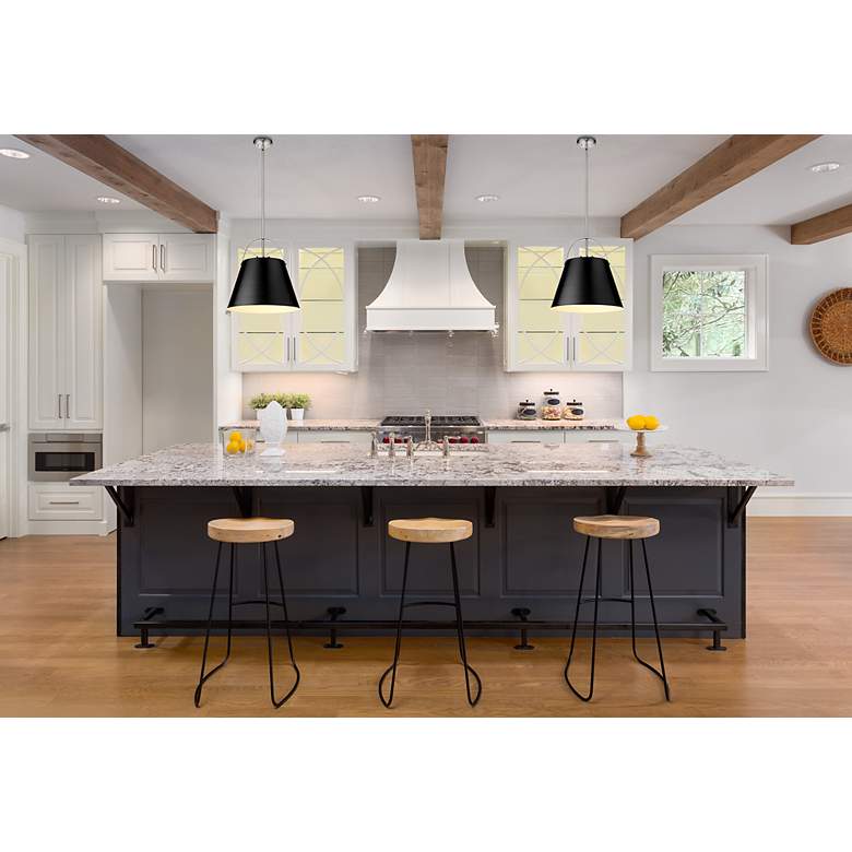 Image 3 Z-Lite 1 Light Pendant in Matte Black + Brushed Nickel Finish more views