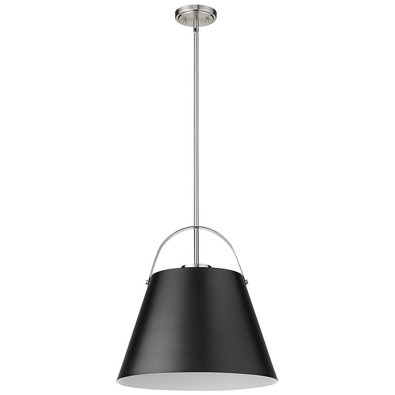 Image 7 Z-Lite 1 Light Pendant in Matte Black + Brushed Nickel Finish more views