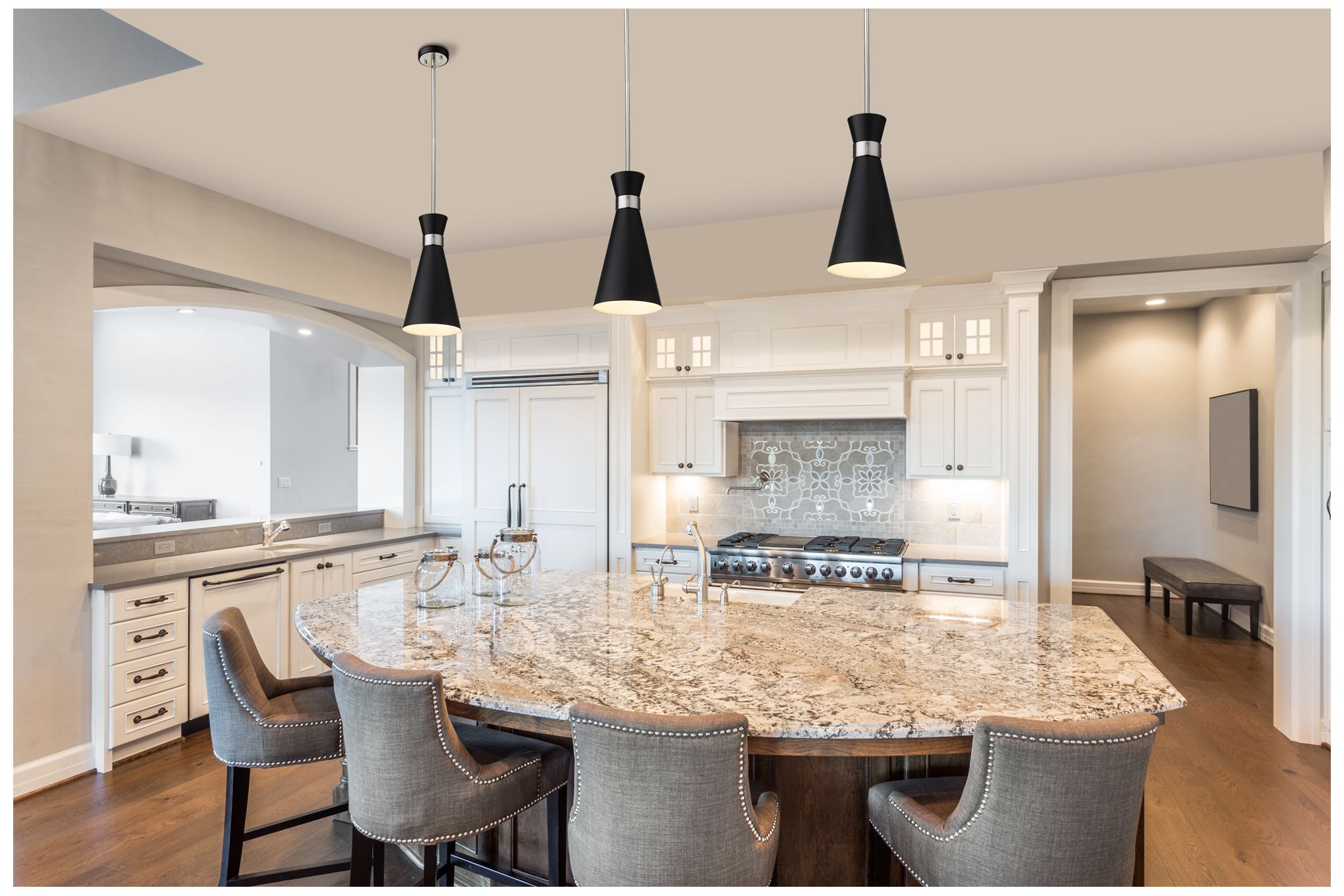 Image 2 Z-Lite 1 Light Pendant in Matte Black + Brushed Nickel Finish more views