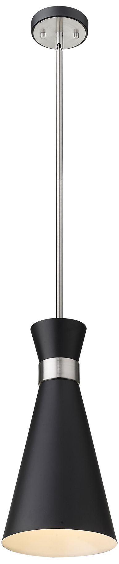 Image 5 Z-Lite 1 Light Pendant in Matte Black + Brushed Nickel Finish more views